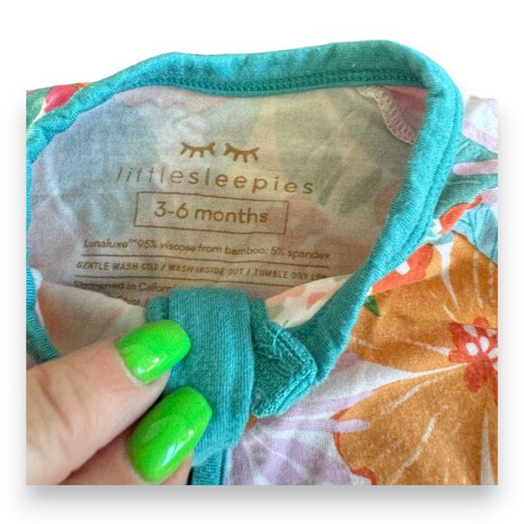 Little Sleepies Beachy Blooms Bamboo Zippy 3-6 Months - Picture 3 of 3